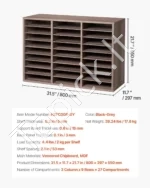 Lentyna Popieriui / Dokumentų Rūšiuoklis su 27 Skyriais, Išimamos Lentynėlės,80 x 29.7 x 55 cm - Image 7