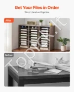 Lentyna Popieriui / Dokumentų Rūšiuoklis su 27 Skyriais, Išimamos Lentynėlės,80 x 29.7 x 55 cm - Image 2