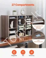 Lentyna Popieriui / Dokumentų Rūšiuoklis su 27 Skyriais, Išimamos Lentynėlės,80 x 29.7 x 55 cm - Image 4