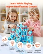 Magnetiniai Konstravimo Blokeliai „Ledynų Pilis“ , 150 Dalių - Image 4