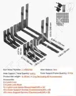 Mažas Kampinių Vartų Rėmo Sutvirtinimo Rinkinys Nuo Nusileidimo | Juodas Plienas | 2 VNT. Komplektas  - Image 6