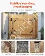 Mažas Kampinių Vartų Rėmo Sutvirtinimo Rinkinys Nuo Nusileidimo | Juodas Plienas | 2 VNT. Komplektas  - Image 2