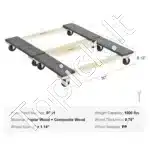 Medinis transportavimo vežimėlis su ratukais (2 vnt.), 454 kg talpa, 76,2×45,7×13 cm, Sunkiems Baldams ir Kroviniams - Image 6