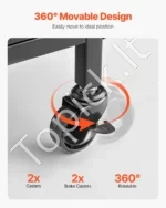 Meškerių Stovas su Ratukais 10 Vnt. Lazdoms, 55,5 cm x 33 cm x 86 cm, su Papildoma Lentyna - Image 4