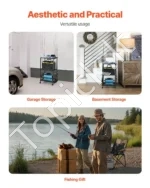 Meškerių Stovas su Ratukais 10 Vnt. Lazdoms, 55,5 cm x 33 cm x 86 cm, su Papildoma Lentyna - Image 6