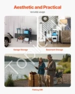 Meškerių Stovas su Ratukais 12 Vnt. Lazdoms, 94,8 cm x 30 cm x 83 cm, iš Plieno ir MDF - Image 6