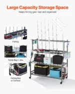 Meškerių Stovas su Ratukais 15 Vnt. Lazdoms, 117,7 cm x 43,3 cm x 108,7 cm, iš Legiruotojo Plieno - Image 2