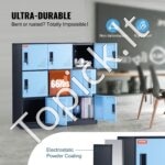 Metalinė Spintelė Su 9 Skyriais, 90x45x94 cm, Juodas Korpusas / Mėlynos Durys, 30 kg / Skyrius - Image 2