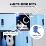 Metalinė Spintelė Su 9 Skyriais, 90x45x94 cm, Juodas Korpusas / Mėlynos Durys, 30 kg / Skyrius - Image 3