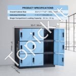 Metalinė Spintelė Su 9 Skyriais, 90x45x94 cm, Juodas Korpusas / Mėlynos Durys, 30 kg / Skyrius - Image 5