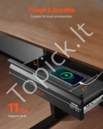 Metalinis Ištraukiamas Stalčius Po Stalu Su Lentyna, 440×223×101 mm - Image 2