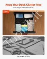 Metalinis Stalčius po Stalu su Užraktu ir Lentyna, 365×335×185 mm, Juodas, Plienas - Image 6