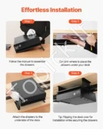 Metalinis Stalčius po Stalu su Užraktu ir Lentyna, 365×335×185 mm, Juodas, Plienas - Image 7