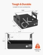Metalinis Stalčius po Stalu su Užraktu ir Lentyna, 365×335×185 mm, Juodas, Plienas - Image 2
