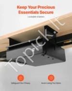 Metalinis Stalčius po Stalu su Užraktu ir Lentyna, 365×335×185 mm, Juodas, Plienas - Image 3