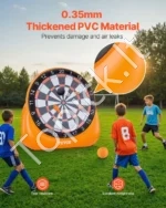 Milžiniškas Pripučiamas Futbolo Smiginis (Dartboard), 200 cm x 140 cm x 200 cm, Juodas, su 4 Kamuoliais ir 6 Smigiais - Image 4
