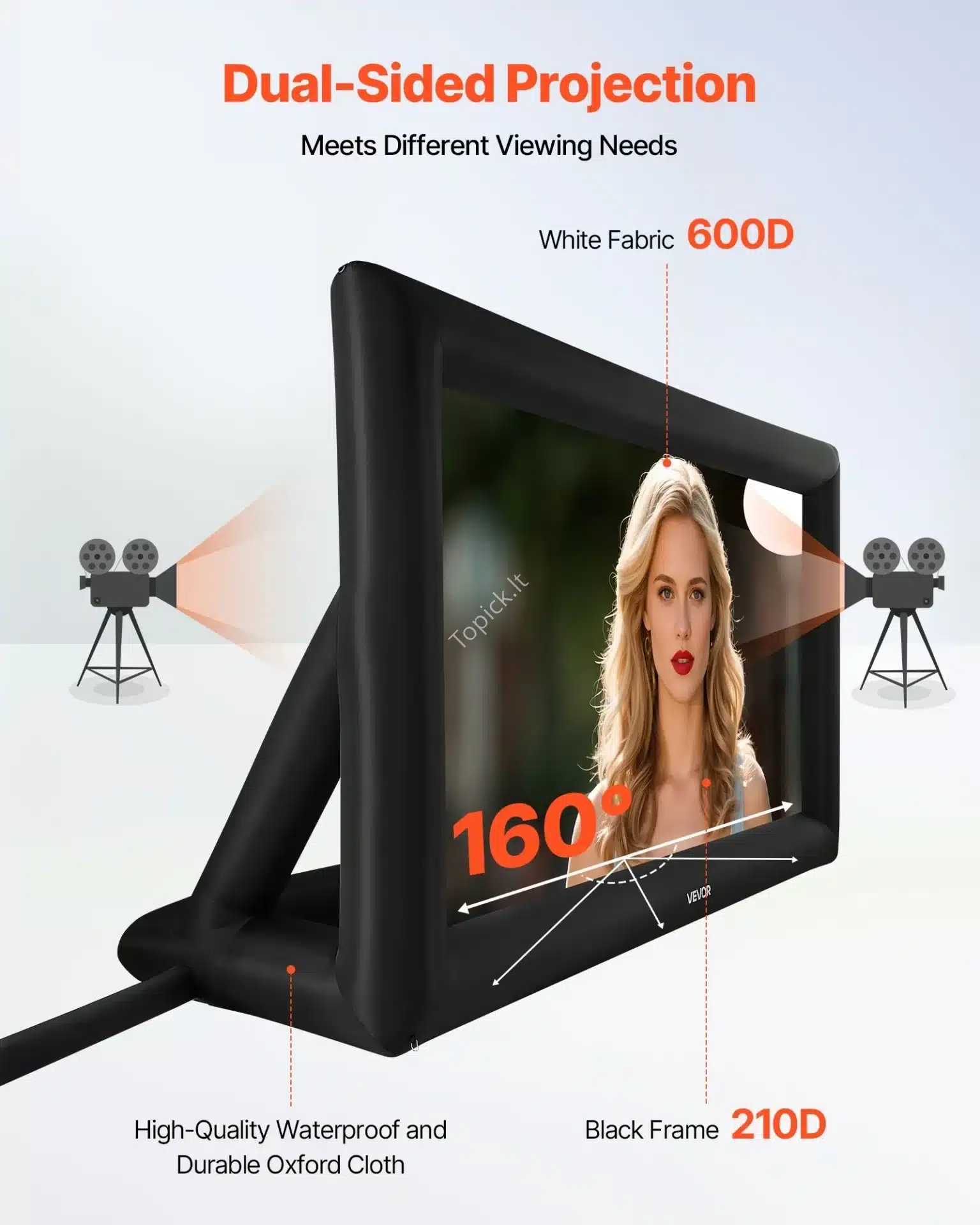 Milžiniskas Pripučiamas Lauko Kino Ekranas Baltas,  HD 169 5130 x 3300 mm topick (3) Milžiniškas Pripučiamas Lauko Kino Ekranas Baltas,  HD 16:9 5130 x 3300 mm - Image 3