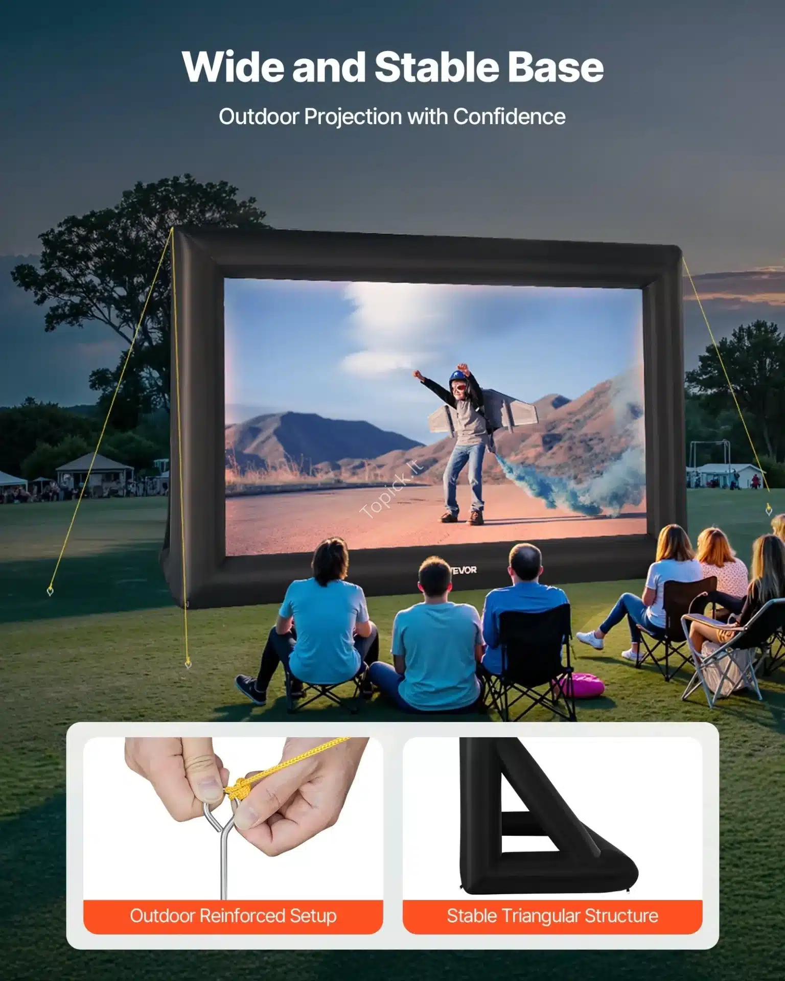 Milžiniskas Pripučiamas Lauko Kino Ekranas Baltas,  HD 169 5130 x 3300 mm topick (4) Milžiniškas Pripučiamas Lauko Kino Ekranas Baltas,  HD 16:9 5130 x 3300 mm - Image 4