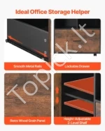 Mobili Rakinama Dokumentų Spintelė su Atviromis Lentynomis Ruda/Juoda – 93 x 40 x 63,5 cm - Image 6