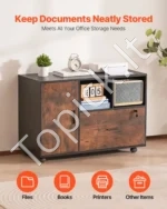 Mobili Rakinama Dokumentų Spintelė su Atviromis Lentynomis Ruda/Juoda – 93 x 40 x 63,5 cm - Image 2