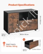 Mobili Rakinama Dokumentų Spintelė su Atviromis Lentynomis Ruda/Juoda – 93 x 40 x 63,5 cm - Image 3