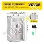 Mobiliųjų Telefonų Laikymo Spintelė Su 36 Skyriais Ir Raktu, Sieninė, 32 x 20 x 51 cm, Aliuminio Lydinio, Sidabrinė - Image 7