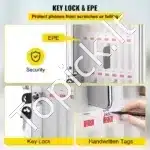 Mobiliųjų Telefonų Laikymo Spintelė Su 36 Skyriais Ir Raktu, Sieninė, 32 x 20 x 51 cm, Aliuminio Lydinio, Sidabrinė - Image 3