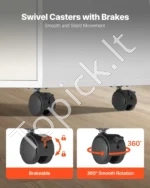 Mobilus Baltas Biuro Spintelė/Dokumentų Spinta su 2 Rakinamais Stalčiais ir Atviromis Lentynomis – 108 x 40 x 73,2 cm - Image 6