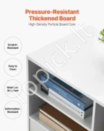 Mobilus Baltas Biuro Spintelė/Dokumentų Spinta su 2 Rakinamais Stalčiais ir Atviromis Lentynomis – 108 x 40 x 73,2 cm - Image 5