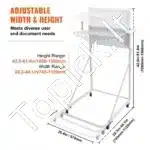 Mobilus Brėžinių Stovas Su 12 Pakabinamų Laikiklių, Reguliuojamas 74,5−112 cm x 108−156 cm - Image 2