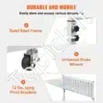 Mobilus Brėžinių Stovas Su 12 Pakabinamų Laikiklių, Reguliuojamas 74,5−112 cm x 108−156 cm - Image 3