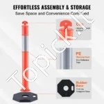 Mobilūs Kelio Žymėjimo Stulpai (2 vnt.), Raudoni, 110 cm Aukščio, Su Svertu 43 x 43 cm Guminiu Pagrindu - Image 4