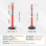 Mobilūs Kelio Žymėjimo Stulpai (2 vnt.), Raudoni, 110 cm Aukščio, Su Svertu 43 x 43 cm Guminiu Pagrindu - Image 5