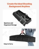 Reguliuojamas Foto Studijos Fonas (Fotostendas) Su Trikojais – 213×300 cm Maksimalus Dydis - Image 3