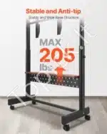 Mobilus TV Stovas Ant Ratukų Dideliems Televizoriams (55-100 Colių, iki 93 kg), Reguliuojamo Aukščio, VESA 800x600 mm, Juodas Plienas - Image 4