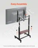 Mobilus TV Stovas Ant Ratukų Dideliems Televizoriams (55-100 Colių, iki 93 kg), Reguliuojamo Aukščio, VESA 800x600 mm, Juodas Plienas - Image 6