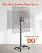 Mobilus TV Stovas ant Ratukų su Reguliuojamu Aukščiu Juodas 17-55 colių LCD/LED/OLED VESA 200x200 1365 mm - Image 5