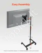 Mobilus TV Stovas ant Ratukų su Reguliuojamu Aukščiu Juodas 17-55 colių LCD/LED/OLED VESA 200x200 1365 mm - Image 6