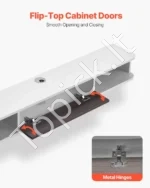 Moderni Pakabinama TV Spintelė, 140 cm Ilgio, Balta su Rotango Durelėmis - Image 6