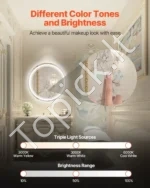 Modernus Apvalus LED Vonios Veidrodis 60 cm Skersmuo, 3 Spalvos - Image 2