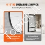 Modernus Apvalus Veidrodis 76,2 cm Skersmuo, Aliuminio Lydinio Rėmas - Image 2