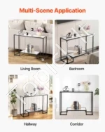 Modernus Konsolinis Staliukas su 2 Stiklo Lentynomis, 107 x 35,4 x 75,5 cm - Image 7