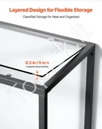 Modernus Konsolinis Staliukas su 2 Stiklo Lentynomis, 107 x 35,4 x 75,5 cm - Image 4