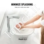 Modernus Ovalus Praustuvas Ant Stalviršio, Balta Keramika, Matmenys 59,2 x 36,1 x 15,8 cm - Image 2