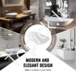 Modernus Ovalus Praustuvas Ant Stalviršio, Balta Keramika, Matmenys 59,2 x 36,1 x 15,8 cm - Image 3