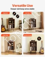 Modernus Vinilo Plokštelių Stovas su Metalinėmis Kojomis, 3 Aukštai - Image 6