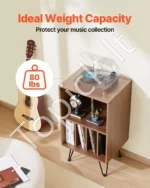 Modernus Vinilo Plokštelių Stovas su Metalinėmis Kojomis, 3 Aukštai - Image 4