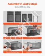 Modulinių Batų Dėžių Komplektas 9 Vnt.: Didelės, Juodas Rėmas, PP/PET Plastikas, 34x25x18.4 cm (Viena Dėžė) - Image 5