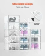 Modulinių Batų Dėžių Rinkinys 12 Vnt.: Skaidrios, 33.4x23x14.5 cm (Viena Dėžė) - Image 2