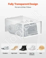 Modulinių Batų Dėžių Rinkinys 12 Vnt.: Skaidrios, 33.4x23x14.5 cm (Viena Dėžė) - Image 6